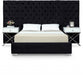 Grande Velvet Queen Bed (3 Boxes) Black - GrandeBlack-Q