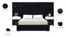 Grande Velvet Queen Bed (3 Boxes) Black - GrandeBlack-Q