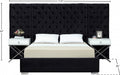 Grande Velvet Queen Bed (3 Boxes) Black - GrandeBlack-Q