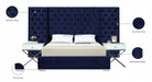 Grande Velvet Queen Bed (3 Boxes) Blue - GrandeNavy-Q