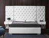 Grande Velvet Queen Bed (3 Boxes) White - GrandeWhite-Q