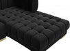 Gwen Velvet 3pc. Sectional Black - 653Black-Sectional