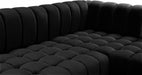 Gwen Velvet 3pc. Sectional Black - 653Black-Sectional