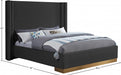 Halton Boucle Fabric King Bed (3 Boxes) Black - HaltonBlack-K