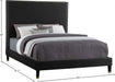 Harlie Velvet Full Bed Black - HarlieBlack-F