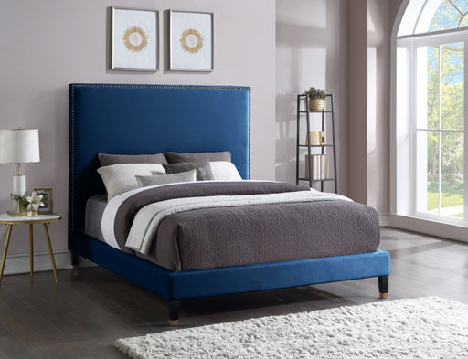 Harlie Velvet Full Bed Blue - HarlieNavy-F