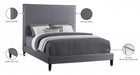 Harlie Velvet Full Bed Grey - HarlieGrey-F