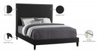 Harlie Velvet Queen Bed Black - HarlieBlack-Q