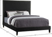 Harlie Velvet Queen Bed Black - HarlieBlack-Q