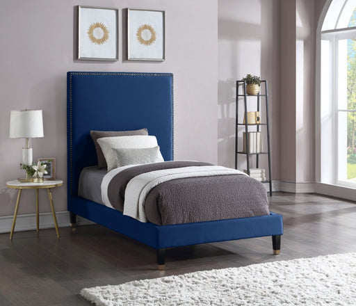 Harlie Velvet Twin Bed Blue - HarlieNavy-T