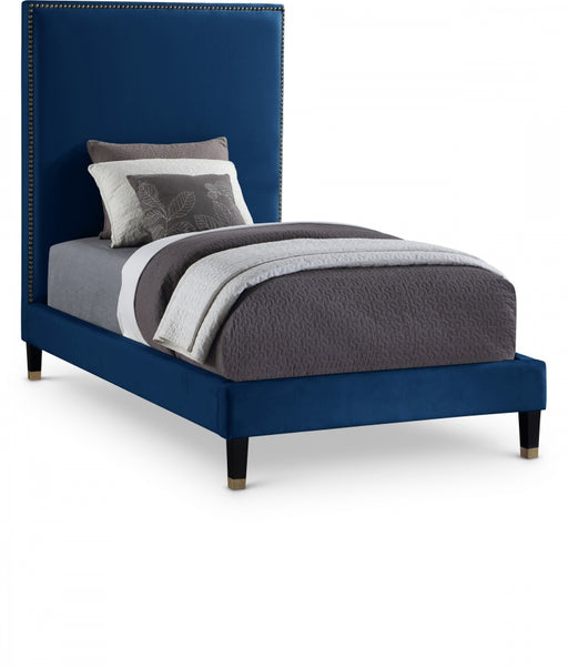 Harlie Velvet Twin Bed Blue - HarlieNavy-T