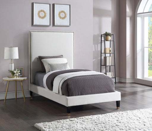 Harlie Velvet Twin Bed Cream - HarlieCream-T