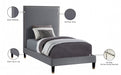 Harlie Velvet Twin Bed Grey - HarlieGrey-T