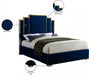 Hugo Velvet King Bed Blue - HugoNavy-K