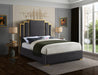 Hugo Velvet King Bed Grey - HugoGrey-K