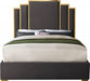 Hugo Velvet King Bed Grey - HugoGrey-K