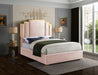 Hugo Velvet King Bed Pink - HugoPink-K