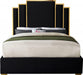 Hugo Velvet Queen Bed Black - HugoBlack-Q