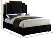 Hugo Velvet Queen Bed Black - HugoBlack-Q