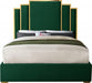 Hugo Velvet Queen Bed Green - HugoGreen-Q