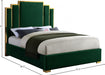 Hugo Velvet Queen Bed Green - HugoGreen-Q