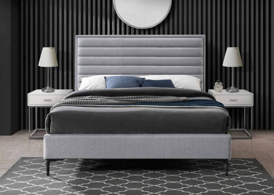 Hunter Linen Textured Full Bed Grey - HunterGrey-F