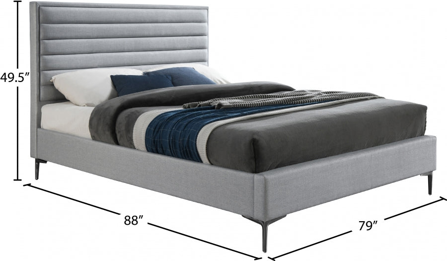 Hunter Linen Textured King Bed Grey - HunterGrey-K