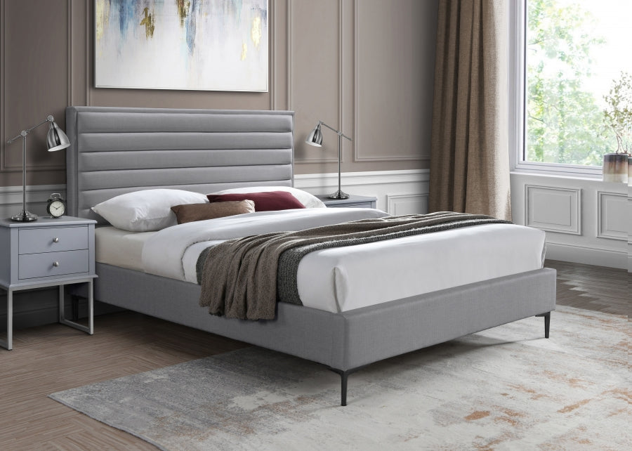 Hunter Linen Textured King Bed Grey - HunterGrey-K