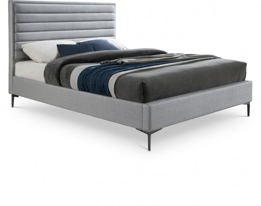 Hunter Linen Textured King Bed Grey - HunterGrey-K