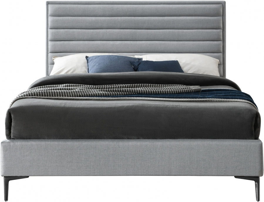 Hunter Linen Textured King Bed Grey - HunterGrey-K