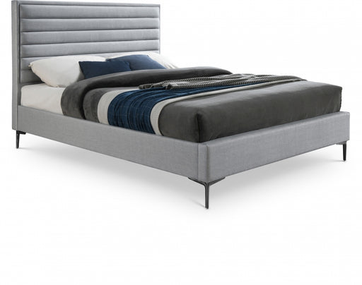 Hunter Linen Textured Queen Bed Grey - HunterGrey-Q