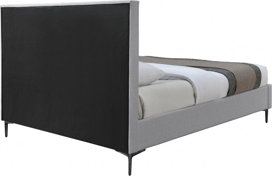 Hunter Linen Textured Queen Bed Grey - HunterGrey-Q