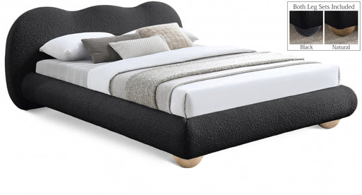 Hyde Boucle Fabric Full Bed (3 Boxes) Black - HydeBlack-F