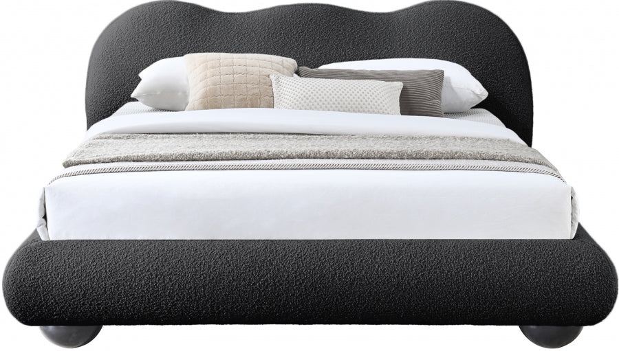 Hyde Boucle Fabric Full Bed (3 Boxes) Black - HydeBlack-F