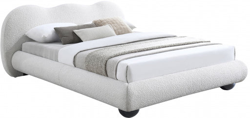 Hyde Boucle Fabric Full Bed (3 Boxes) Cream - HydeCream-F