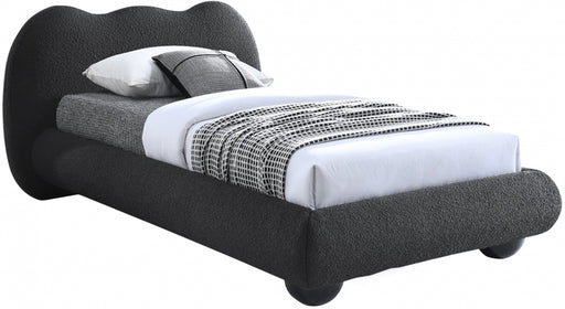 Hyde Boucle Fabric Twin Bed (3 Boxes) Black - HydeBlack-T