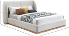 Jardin Boucle Fabric King Bed (3 Boxes) Cream - JardinCream-K