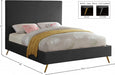 Jasmine Velvet Full Bed Grey - JasmineGrey-F