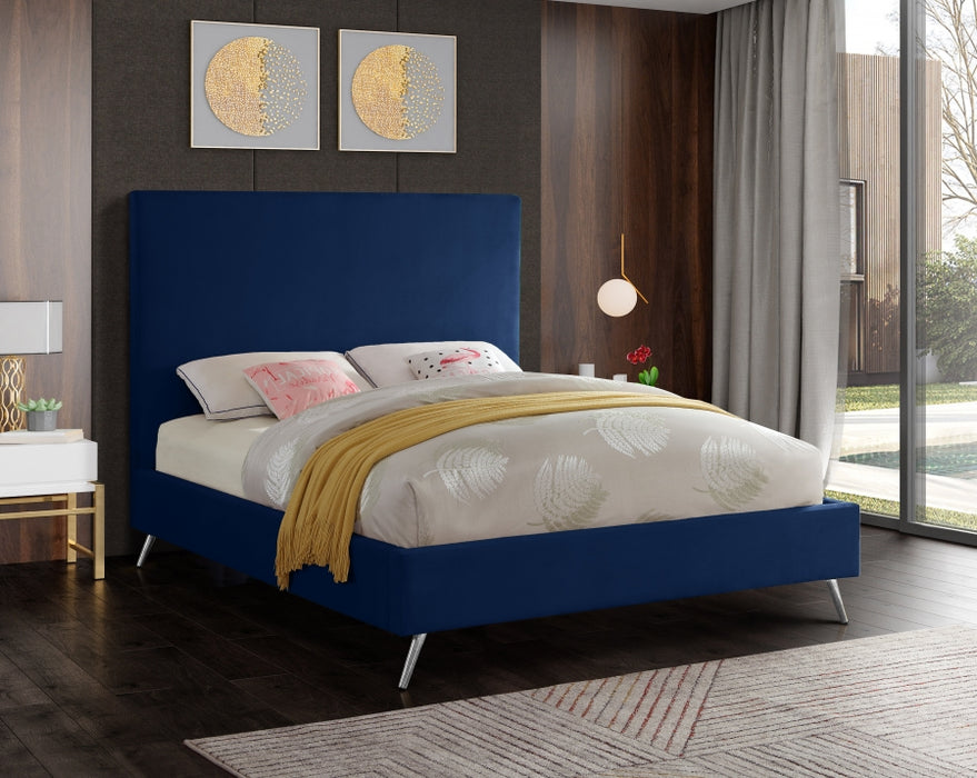 Jasmine Velvet King Bed Blue - JasmineNavy-K