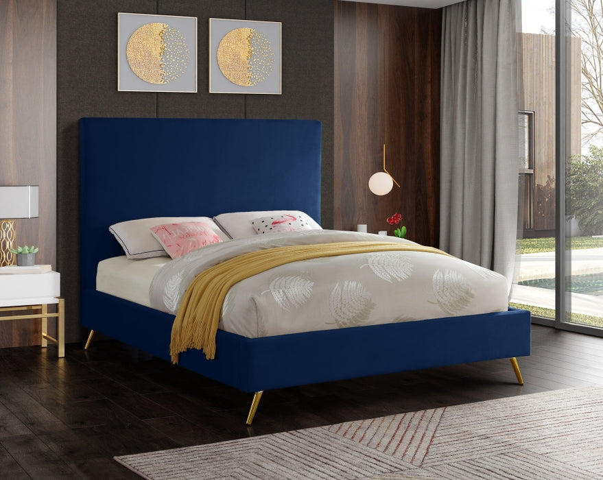 Jasmine Velvet King Bed Blue - JasmineNavy-K