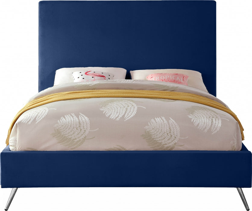 Jasmine Velvet King Bed Blue - JasmineNavy-K