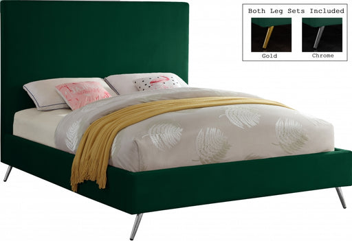 Jasmine Velvet King Bed Green - JasmineGreen-K