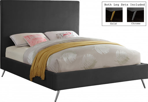 Jasmine Velvet King Bed Grey - JasmineGrey-K