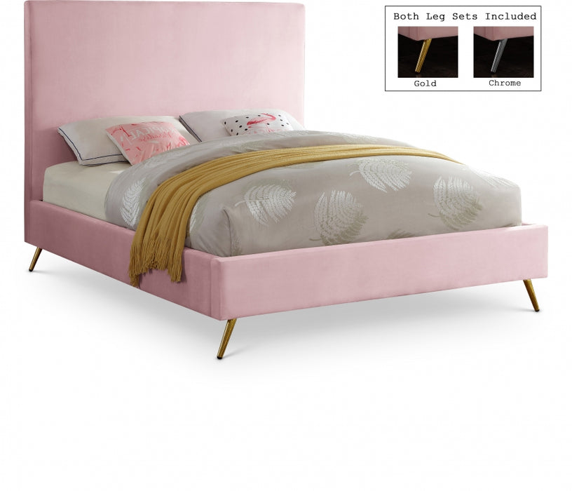 Jasmine Velvet King Bed Pink - JasminePink-K