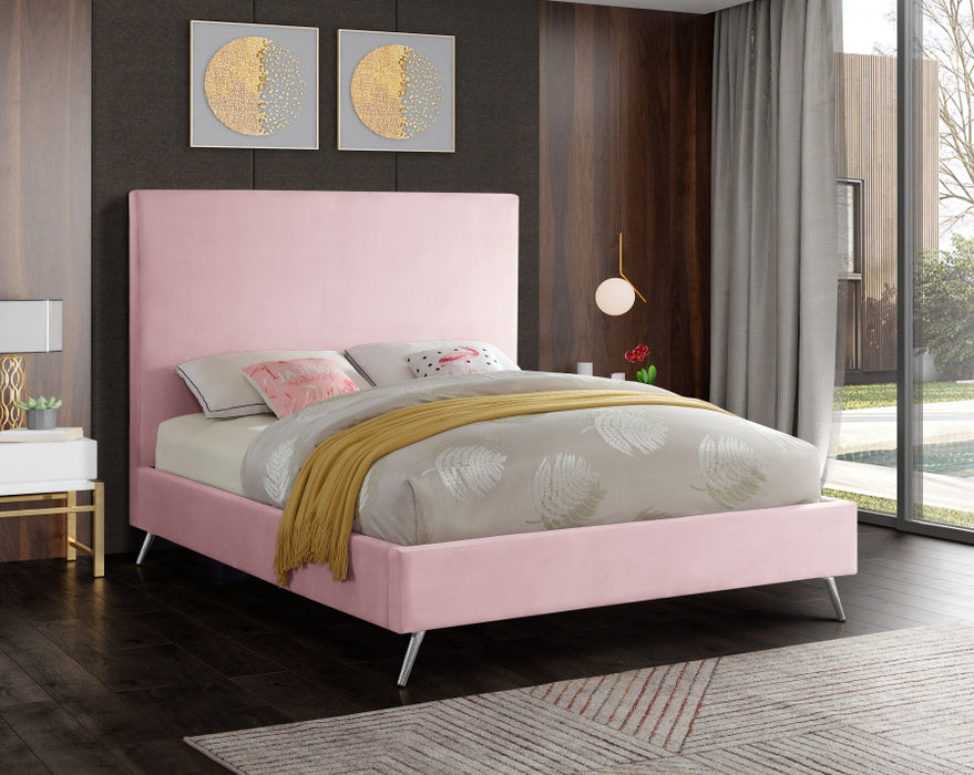 Jasmine Velvet King Bed Pink - JasminePink-K