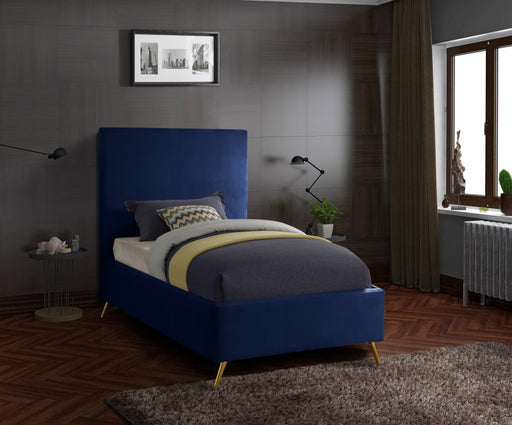 Jasmine Velvet Twin Bed Blue - JasmineNavy-T