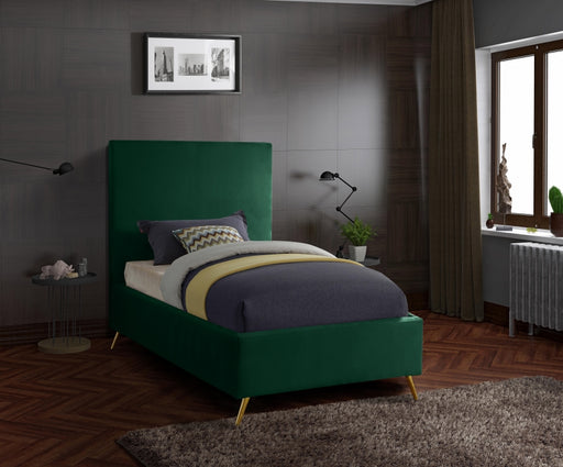 Jasmine Velvet Twin Bed Green - JasmineGreen-T