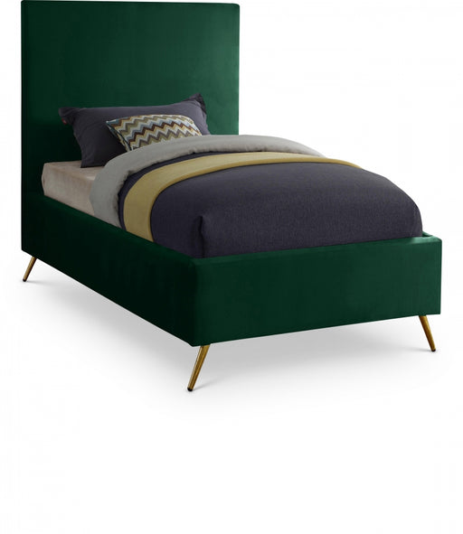 Jasmine Velvet Twin Bed Green - JasmineGreen-T