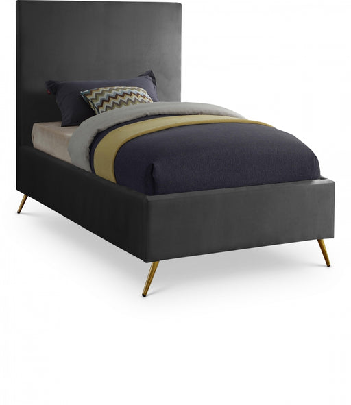 Jasmine Velvet Twin Bed Grey - JasmineGrey-T