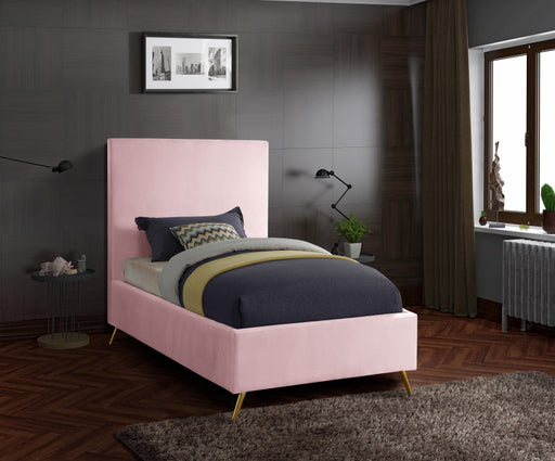 Jasmine Velvet Twin Bed Pink - JasminePink-T